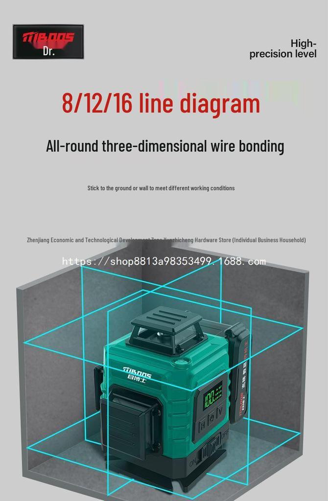 Green Light Outdoor Infrared Laser Level with Automatic Wall & Floor Alignment