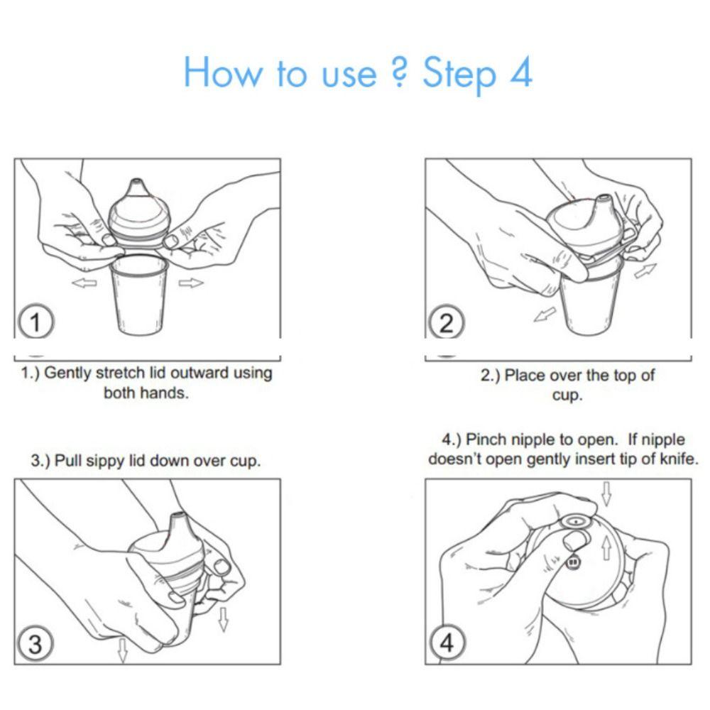 Leak Proof Straw Cup Covers Stretchable Silicone Sippy Cup Lids Reuseable Kindergarten