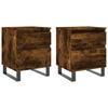 Nightstands (2 Pcs) Smoked Oak Finish 40 X 35 X 50 Cm Engineered Wood
