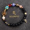 Eight Planets and Twelve Constellations Natural Stone Beaded Bracelet