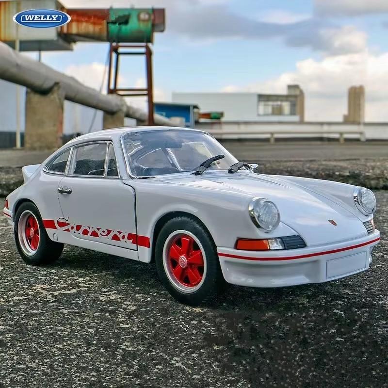 WELLY 1:24 1974 Porsche 911 Turbo 3.0 Alloy Sports Car Model Diecast Metal Toy Vehicle Car Model Simulation Collection Kids Gift