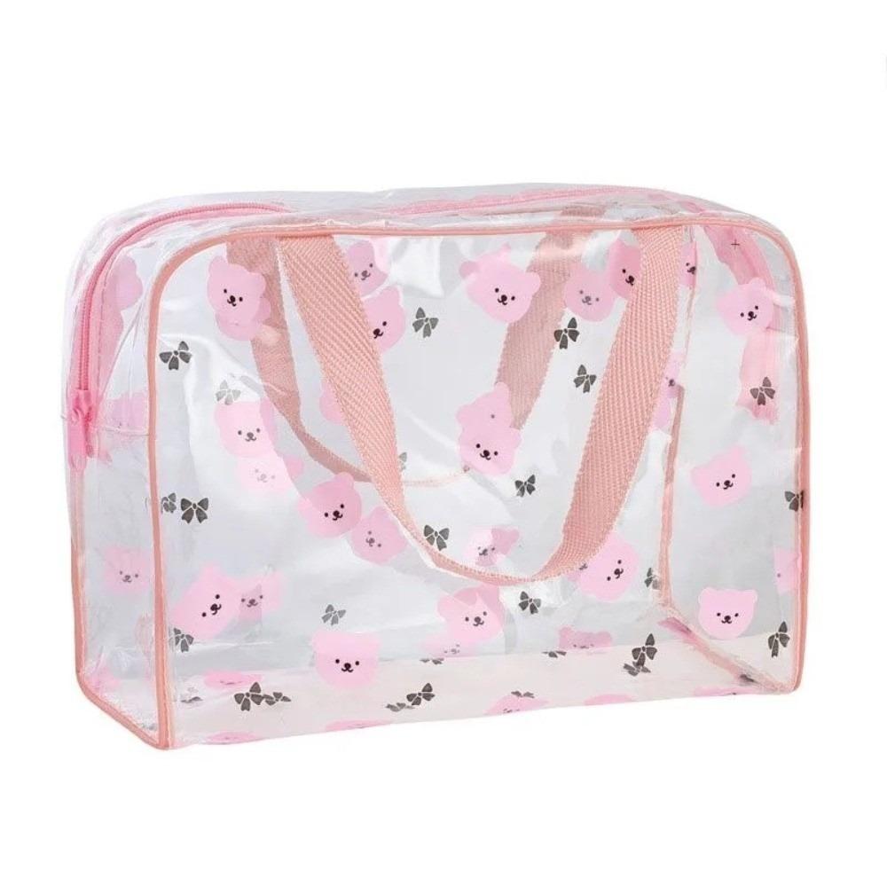 

Durable Large Capacity Toiletry Bag PVC Waterproof Make Bag Cosmetic Organizer розовый