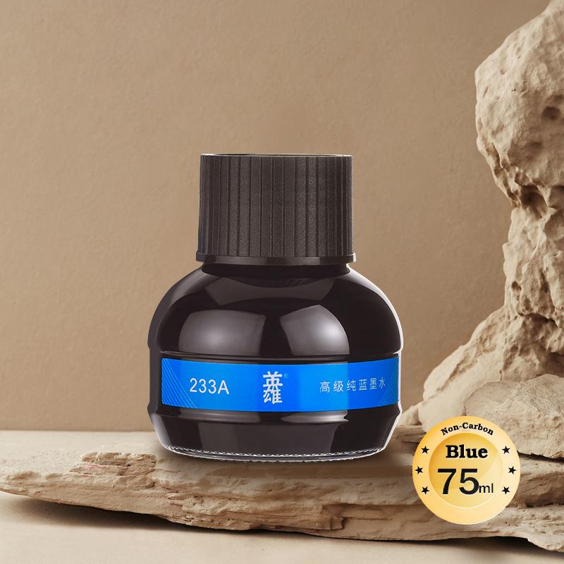 

4 Colors Non-Carbon 70/75ml Bottle Fountain Pen Ink,Black,Blue,Red,Dark Blue,Non-Erasable,Office And School Supplies