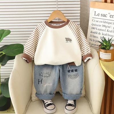 Kinder Freizeit Langarm Set, Bequeme Alltagsoutfits