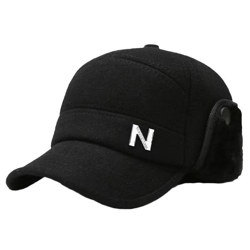 Men's Winter Cold-Proof Fleece-Lined Thick Baseball Cap with Ear Protection for Middle-Aged and Elderly.