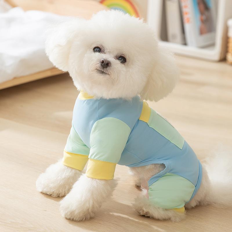 Summer dog clothes Teddy than bear sun protection cooling color matching four-legged out clothes medium and small dog pet dog clothes