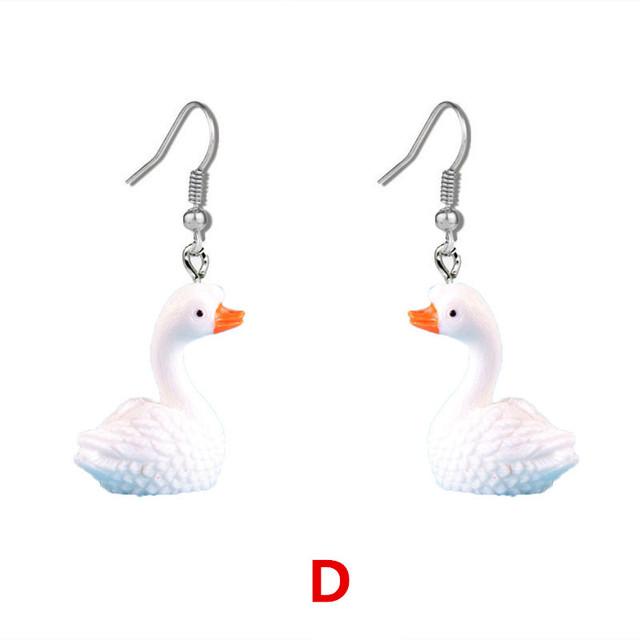 

Смешные серьги в виде утки, милые белые гуськи, украшения, женская мода, индивидуальные подарки