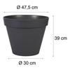 Pot de fleurs Rond - Ø 48 cm - EDA - Toscane - 43 L - Intérieur/Extérieur - Ø 47,5 x H.40 cm - Gris Anthracite