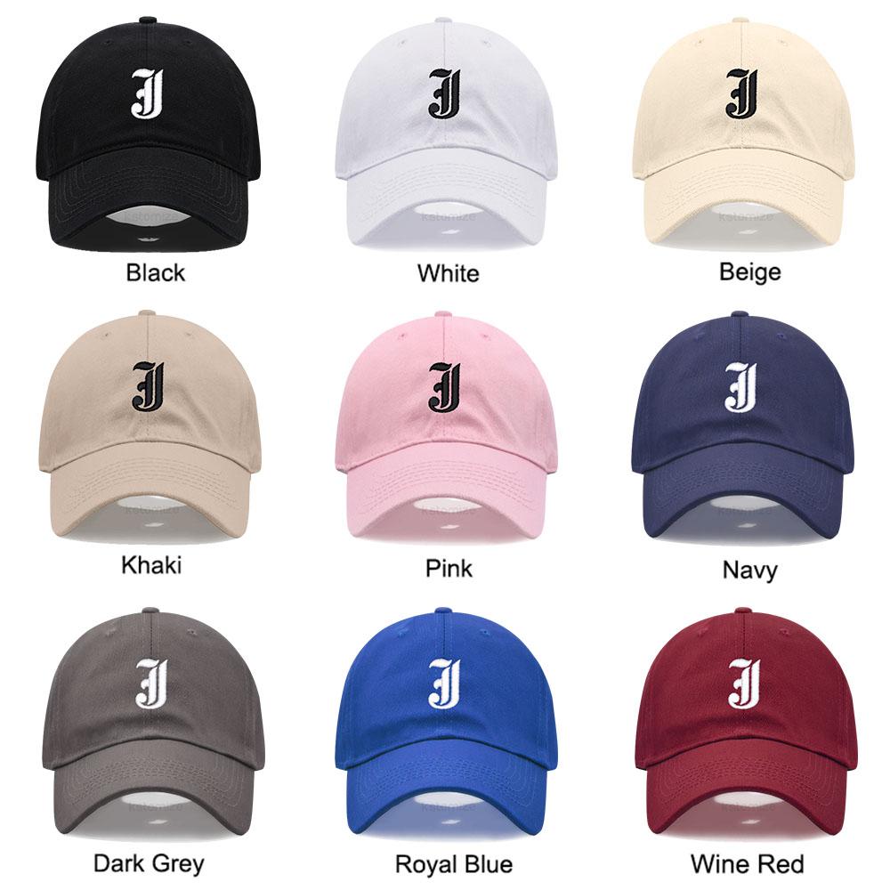 Old English Letters A-Z Embroidery Baseball Cap For Men Women Soft Cotton Fashion Dad Hats Adjustable Wholesale Dropshipping