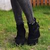 Hoge Hak Laarzen Vrouwen Enkel Wedges Dames Schoenen Nep Rits Gesp