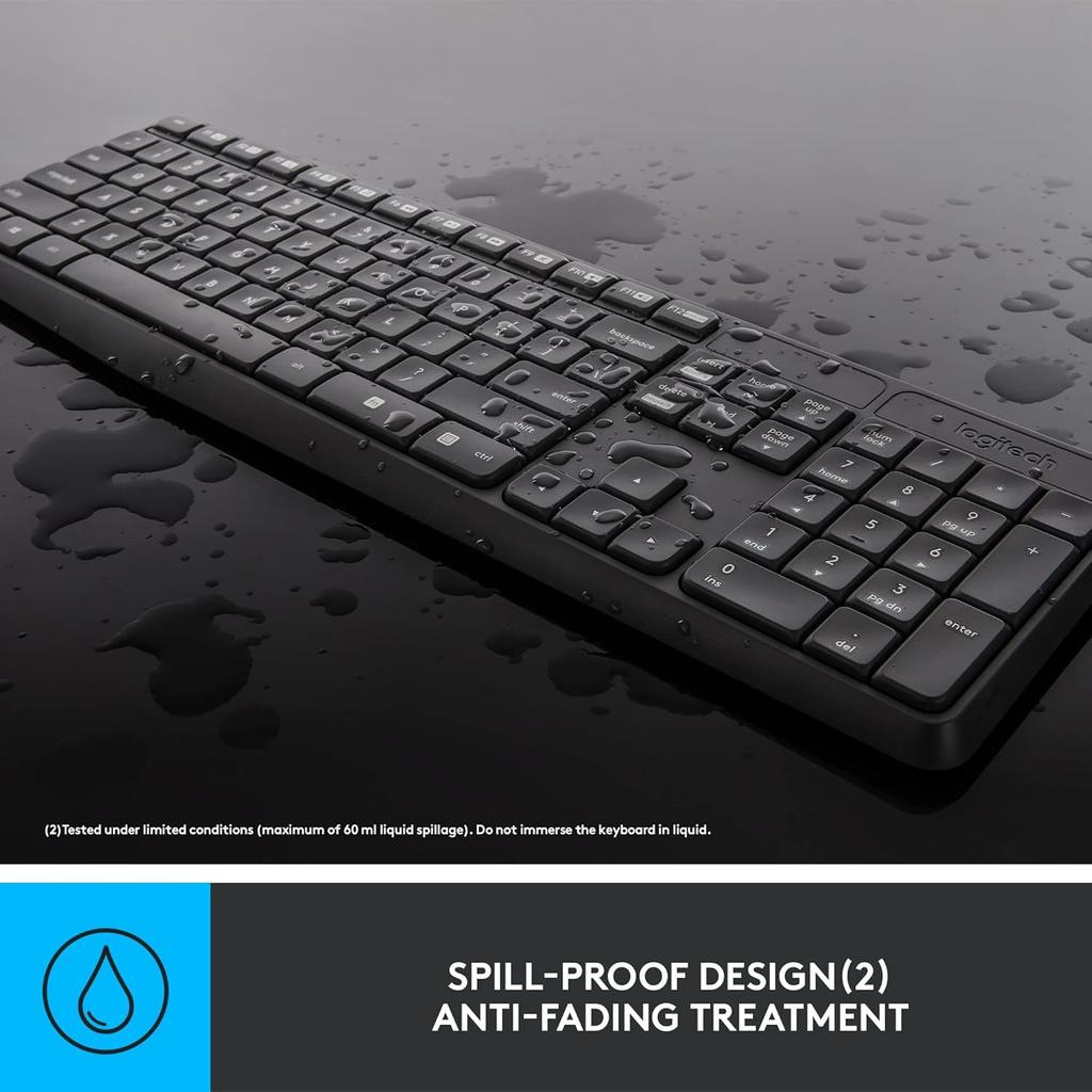 Logitech MK235 Wireless Keyboard and Mouse Set Office Keyboard and Mouse Set with Wireless 2.4G Receiver