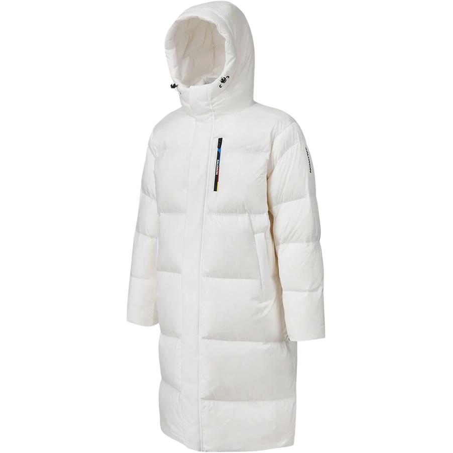 SALOMON Casaco de Penas Contour Korean Line Outdoor Cor Sólida com Capuz Zíper Manga Longa Casaco Longo de Penas Feminino Outerwear Branco LC2581500
