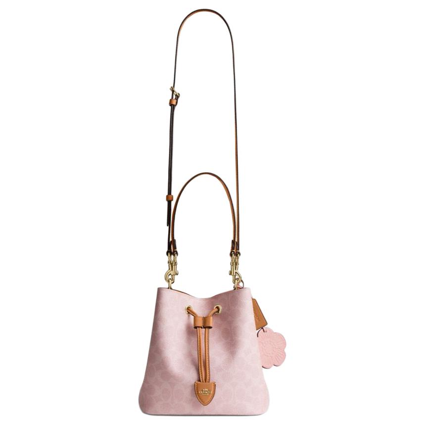 Coach Edizione Limitata San Valentino Rowan 21 Monogramma Classico Tracolla Staccabile Borsa a Secchiello Borse da Donna Rosa Fiore di Ciliegio CEA23-IMPO