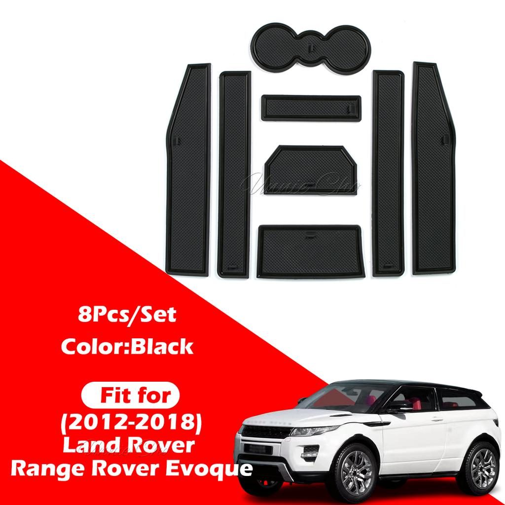 Per Range Rover Evoque L538 Kit Tappetini per vani portaoggetti 2012-2018 Gomma Antiscivolo Pad per scanalature portiere Sottobicchieri per portabicchieri