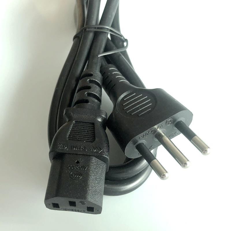 IMQ Certified Italian Power Cord with Three-Pin Cloverleaf & Two-Pin Figure-Eight Connectors, 23-Core Design