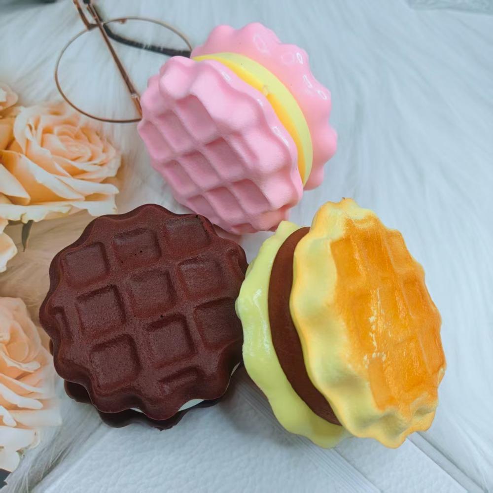 Squishy Simulated Layered Sandwich Cake Squeeze Toy Soft Stress Relief Slow Rising Sensory Fidget Anxiety Gifts for Kids Adults