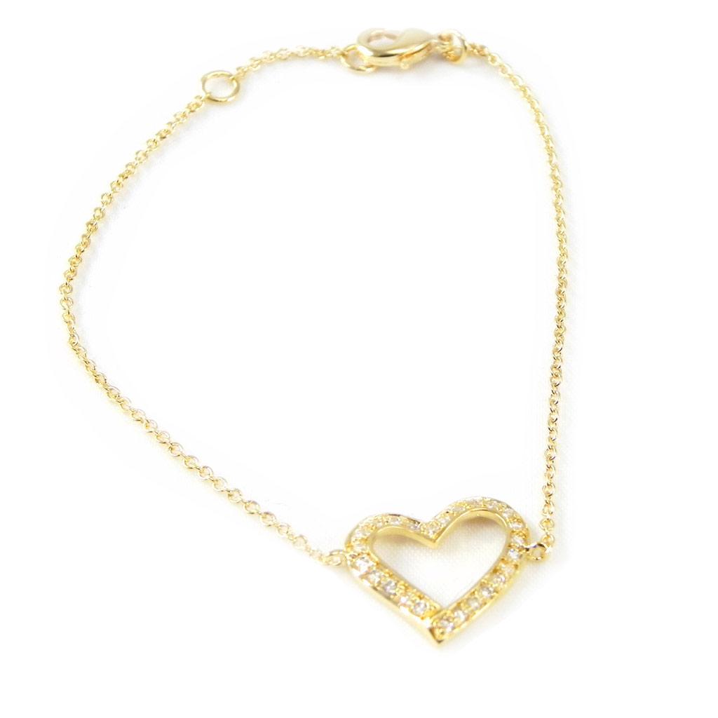 Les Trésors De Lily [H0510] - Bracelet Plaqué or 'Love' blanc doré - 15 mm