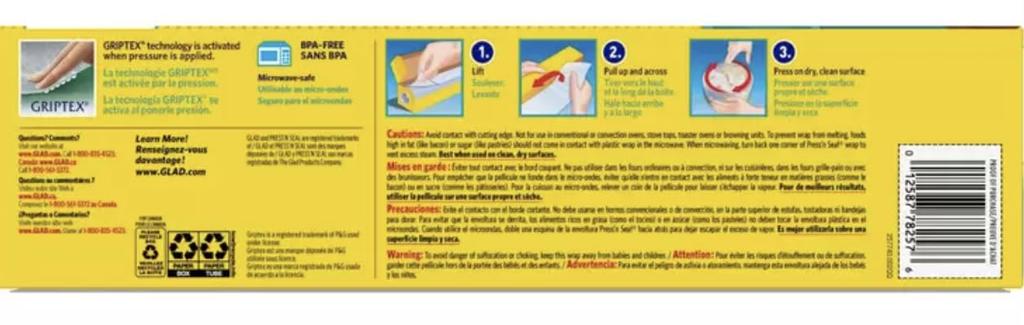 Japan VCS GLAD Storage Food Wrap Multipurpose Plastic Wrap X 3 Pieces 43.4m Cos-foodwrap