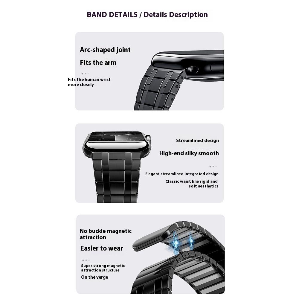 Smartwatch-Armband für Apple Watch Series 10 Ultra 9 8 7 SE 6 5 4 3 2 1 46mm 49mm 45mm 44mm 42mm Magnetisches Edelstahl-Armband