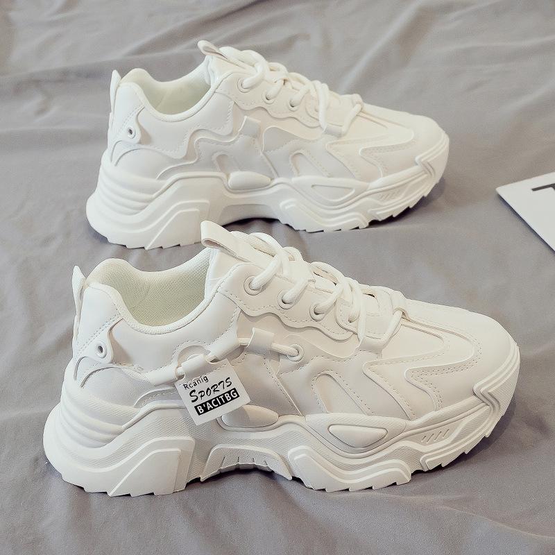 

New versatile women s thick-soled heightening sports little white shoes student 35 белый
