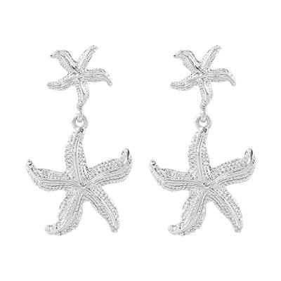 Summer Beach Vacation Style Starfish Earrings European American Minority Vintage High Grade Alloy Ear Jewelry For Women Fashion