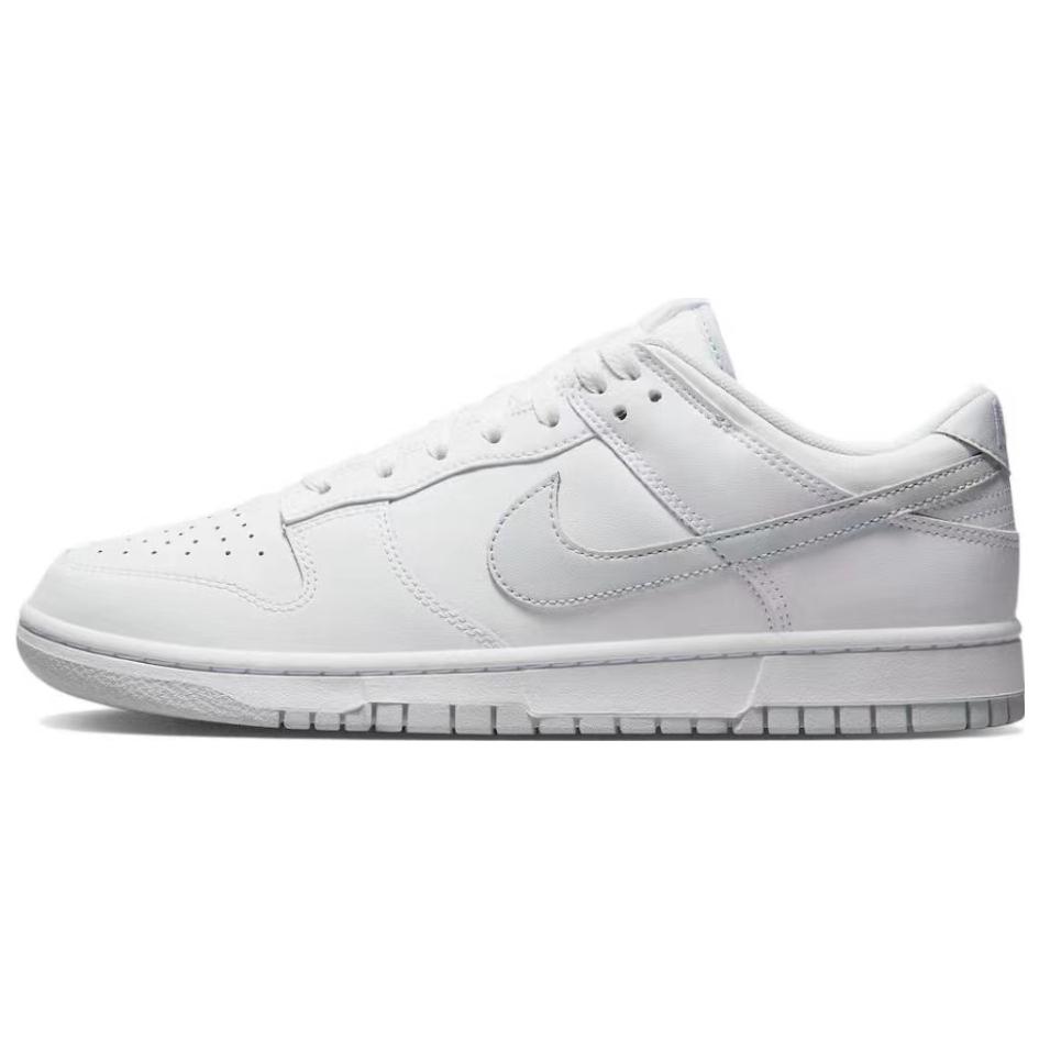 Nike Dunk 'Pure Platinum' Leather Slip Resistant Abrasion Resistant Low top Skateboard Shoes Men's Gray Blue DV0831-101(Team32-SBOX)