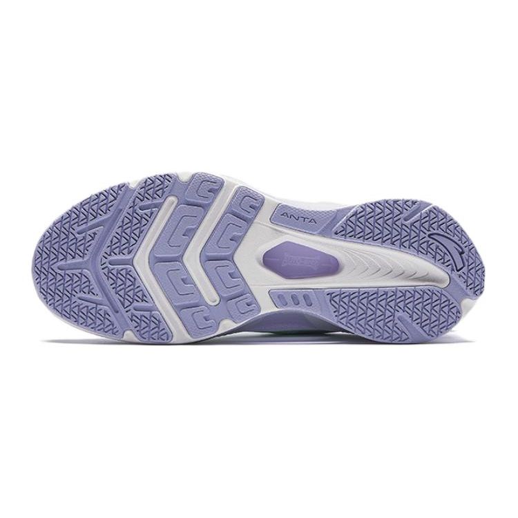 Anta Kids Monthly Mesh Breathable Shock Absorbing Low Top Running Shoes Kids sneaker White Purple A322425599-2