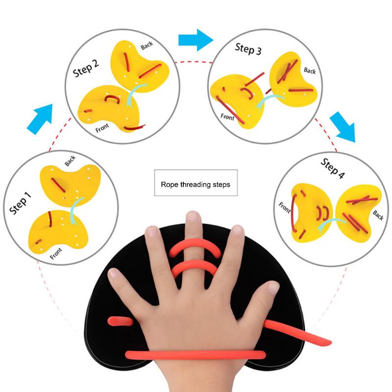Silicone Swimming Finger Flippers Safe Water Sports Gloves Adjustable Auxiliary Teaching Accessories Swim Training Swimming