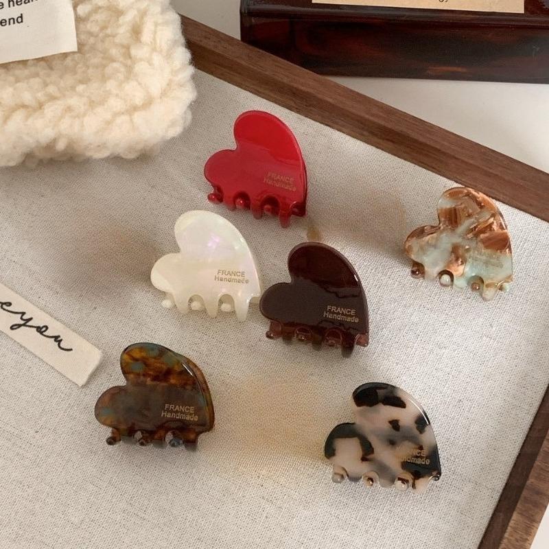 New Year French Love Grip Vintage Acetic Acid Hairpin Female Style Versatile Side Clip Hairpiece