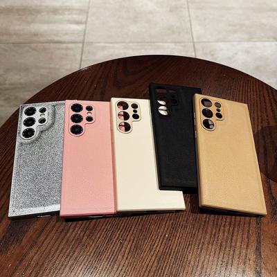 Samsung S24 Ultra Mobile Phone Chitin Leather Lychee Pattern S25 Full Inclusive Protective Case S24 Anti Fall S23