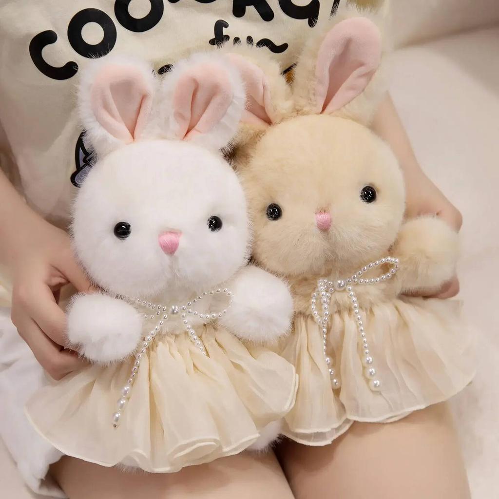 Cute Rabbit Plush Toy Stuffed Animal Bunny Rabbit Wear Skirt Sweater Accompany Sleeping Doll Girls Birthday Gift