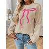 2025 New Women's Style Retro Casual Bow Jacquard Sweater