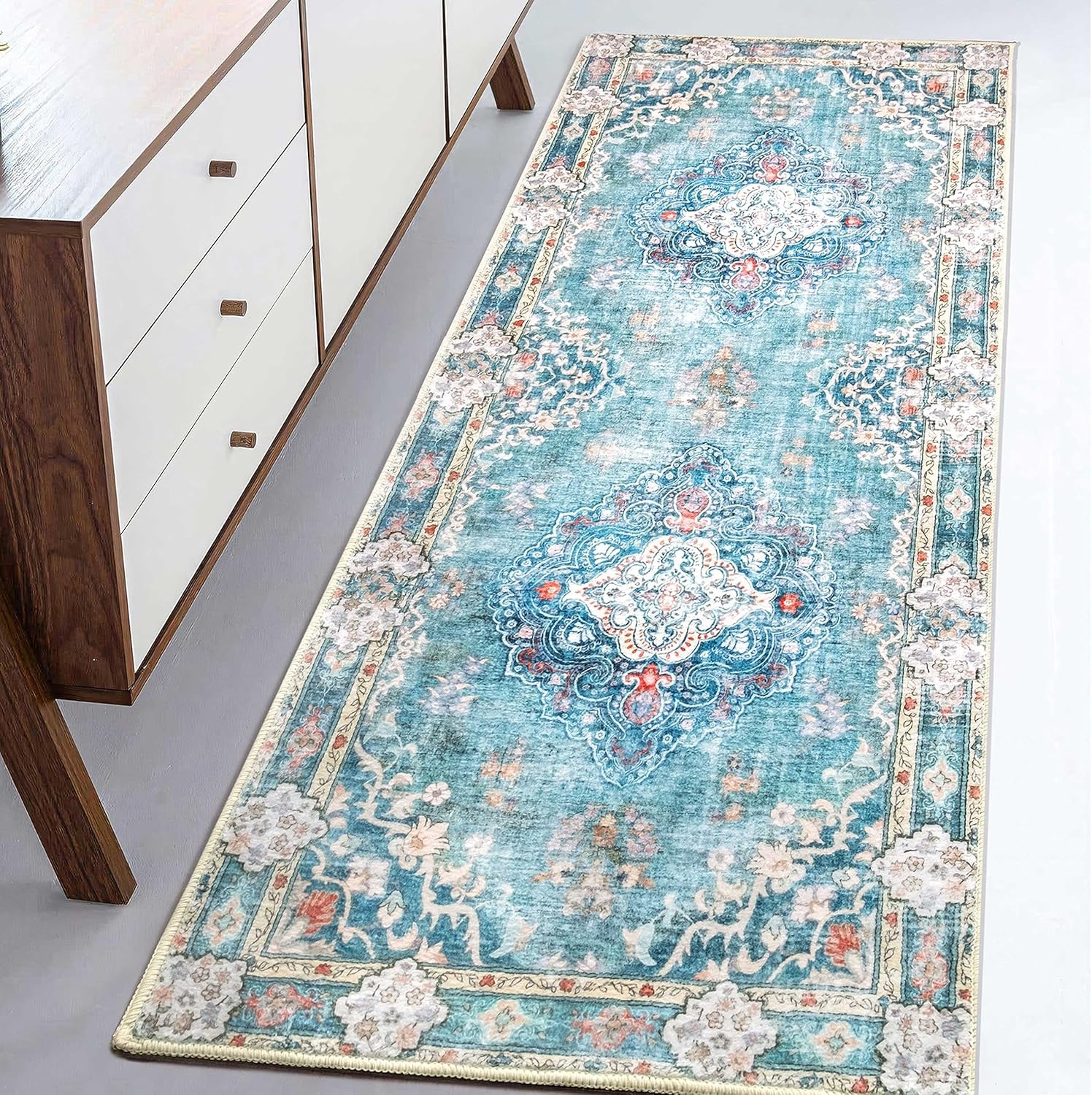 

vikama Area Runner Rugs Boho Machine Washable Soft Anti-slip Carpet for Kitchen Bedroom Living Room Dining Room Home Decoration 40X60CM(1.3X2FT чирковий