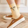 3 Paar Socken Damensocken Wadensocken Koreanische Socken mit schrulligem Ausdruck Cartoon-Trendsocken im College-Stil