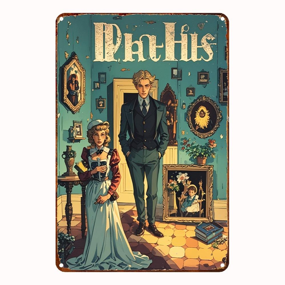 

Iron Tin Sign Vintage Pre-Drilled Waterproof Wall Art for Home Cafe Bar Decor 20x30cm（7.8x11.8inch）