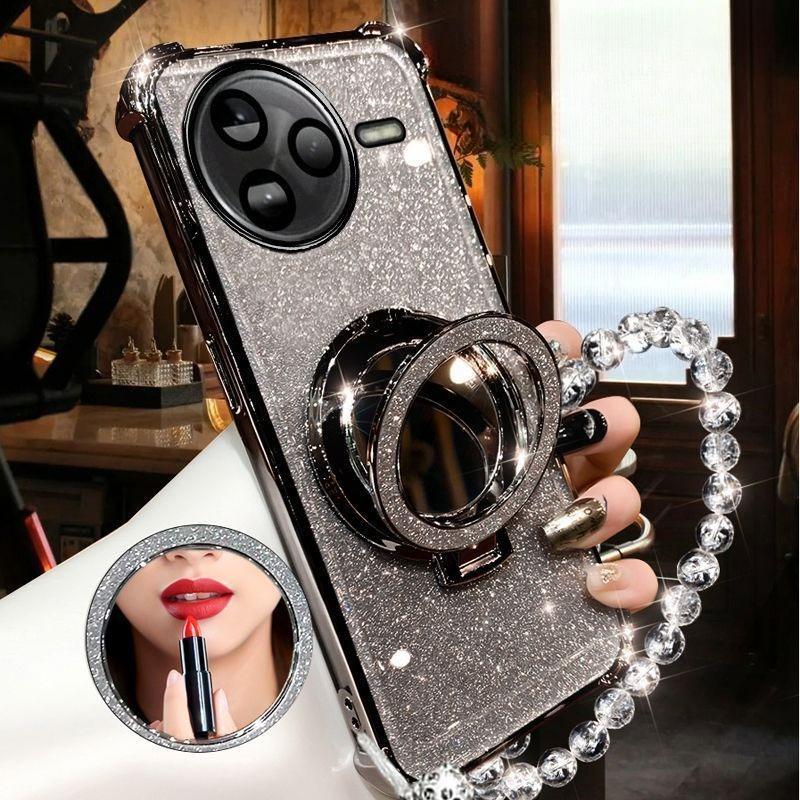 

Shockproof Glitter Plating Case For Xiaomi POCO F7 Ultra M7 Pro 5G Crystal Bracelet Mirror Magnetic Holder Cover Poco M7