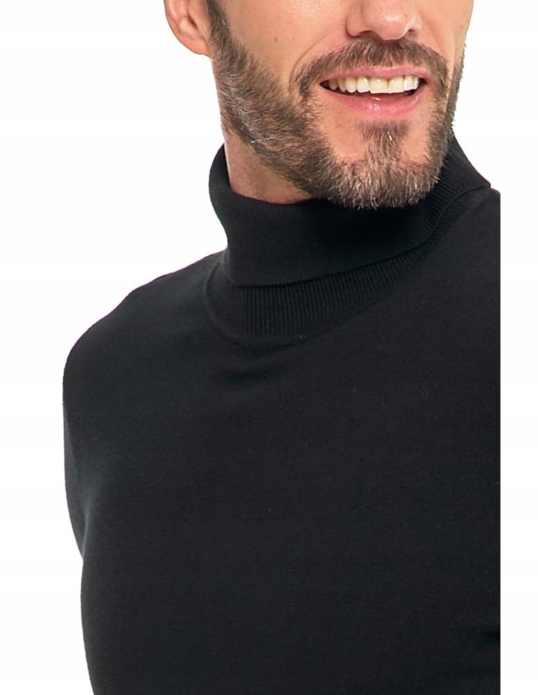Men's Sweater Elegant Classic Turtleneck Fashionable Long Sleeve MORAJ S black