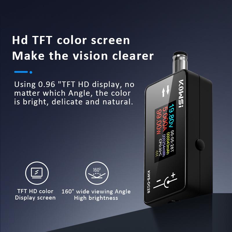 DC 4-30V 0-12A TFT HD Digitales Voltmeter Leistungsmesser DC5.5*2.5 Schnittstellen-Tester Spannungsstrom-Monitor Batteriekapazitäts-Detektor