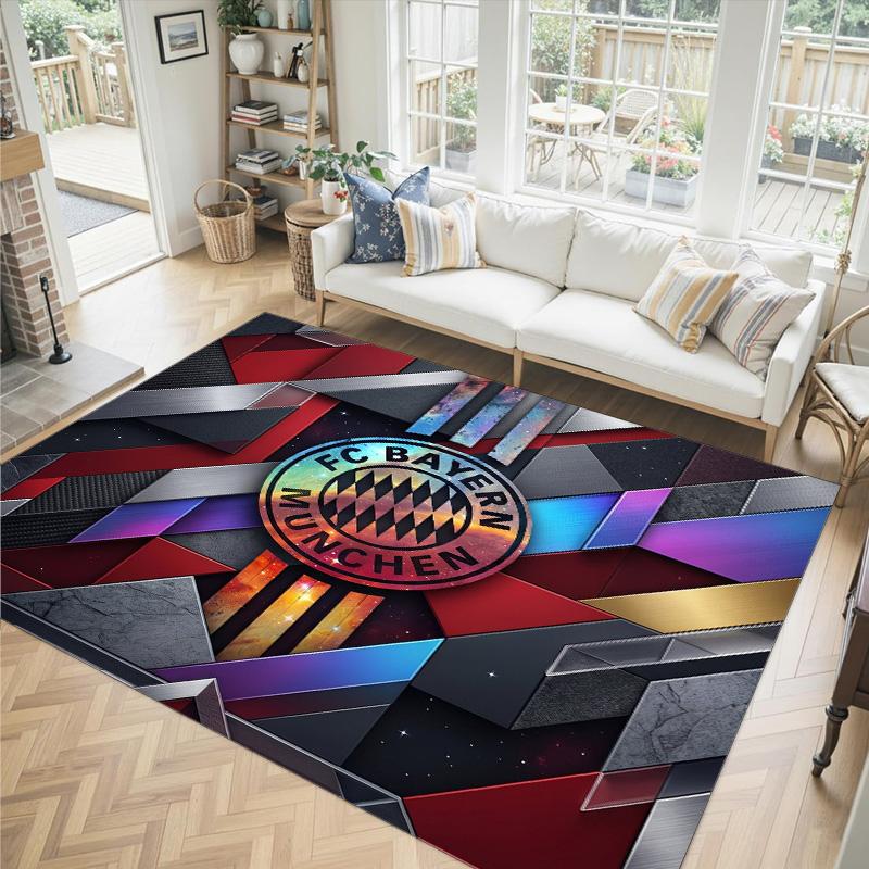 Bayern Munich Design Crystal Velvet Carpet Cozy Non?Slip Printed Rug For Bedroom Living Room Entrance