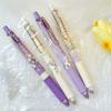 4PCS Flower Print Gel Inks Pen Retractable Gel Pen with Metal Clip Ergonomic Grip 0.5MM Tip Black Inks for Office School