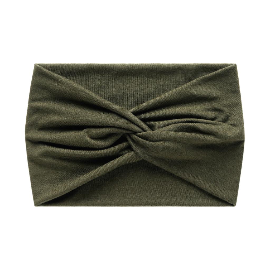 Faixa de Cabelo Esportiva Elástica Cruzada Cor Sólida Versão Larga 18cm Feminina Antiperspirante Absorvente de Suor Acessórios de Cabelo