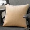 Fluff Treated Pillowcase Solid Color Velvet Pillow Cover, Soft Plush Throw Case, 17.7x17.7 Inch Office Cover Smooth Cushion for Sofa, Bed, Office,