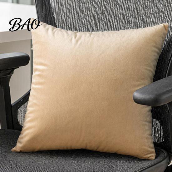 Fluff Treated Pillowcase Solid Color Velvet Pillow Cover, Soft Plush Throw Case, 17.7x17.7 Inch Office Cover Smooth Cushion for Sofa, Bed, Office,