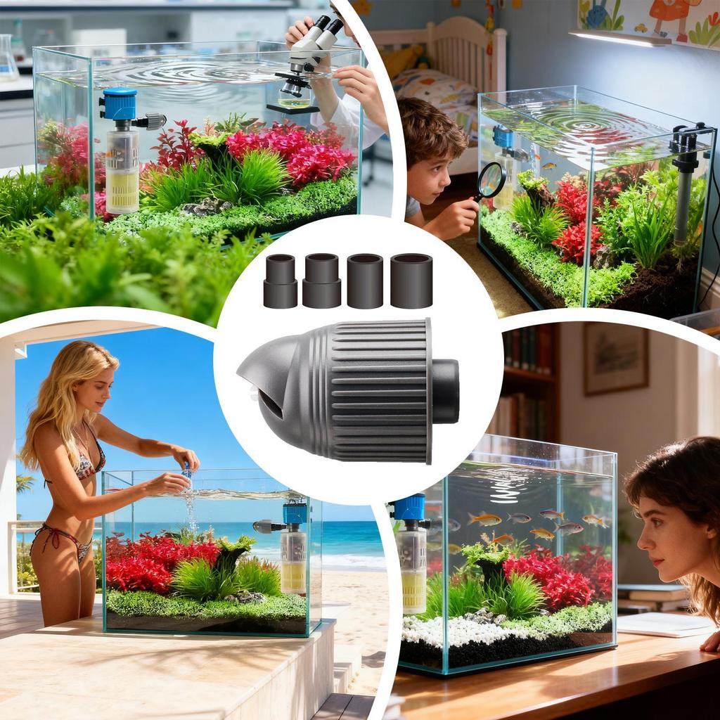 Aquarium Powerhead Quiet Automatic Rotation Accessory Submersible Fish Tank Water Pump Head for Freshwater Saltwater Pond