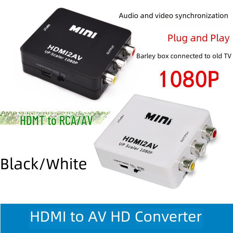 

Mini HDMI to AV Converter: HDMI2AV HD Adapter & RCA Switcher білий