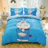 Doraemon Mechanical Cat Cartoon Style Pure Cotton Material Bed Three-piece Set Student Dormitory Dirty-Resistant Bedding