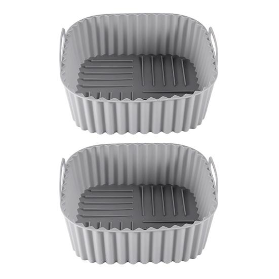 Square Air Fryer Liner Silicone Baking Mat 6.7 Inch Non-Stick Oven Safe Tray BPA-Free Air Fryer Basket for Even Cooking