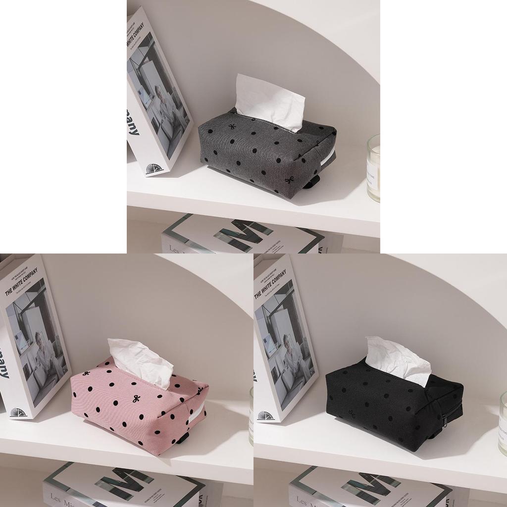 Creative Polka Dot Tissue Box With Polyester Fabric For Home Decor And Office Use