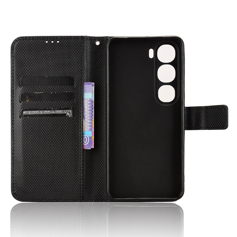 For vivo V40 Lite (Indonesia) 4G/5G Case PU Leather Diamond Texture Wallet Phone Cover