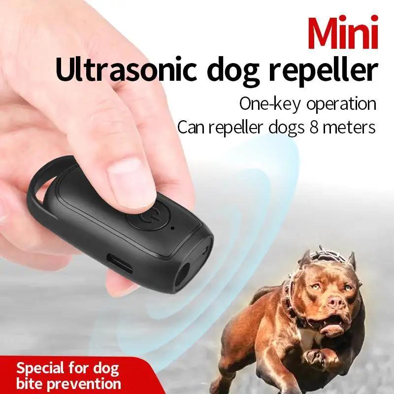 Repellente Ultrasuoni Portatile per Cani Gatti Antibark 180mah Ricaricabile 23-40khz Lunga Distanza Con Luce Flash Deterrente Strumento da Esterno